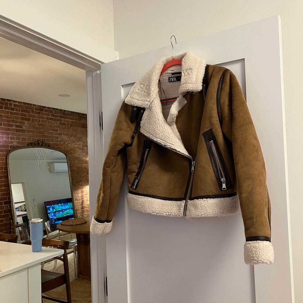 Zara suede cropped jacket